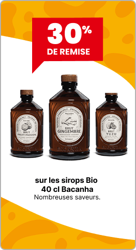 30% sur les sirops Bio 40 cl Bacanha